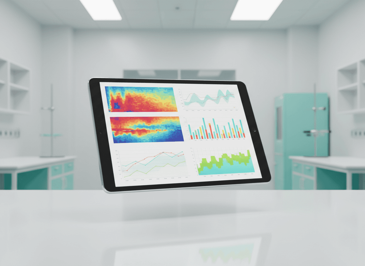 Clinical analytics dashboard on a tablet