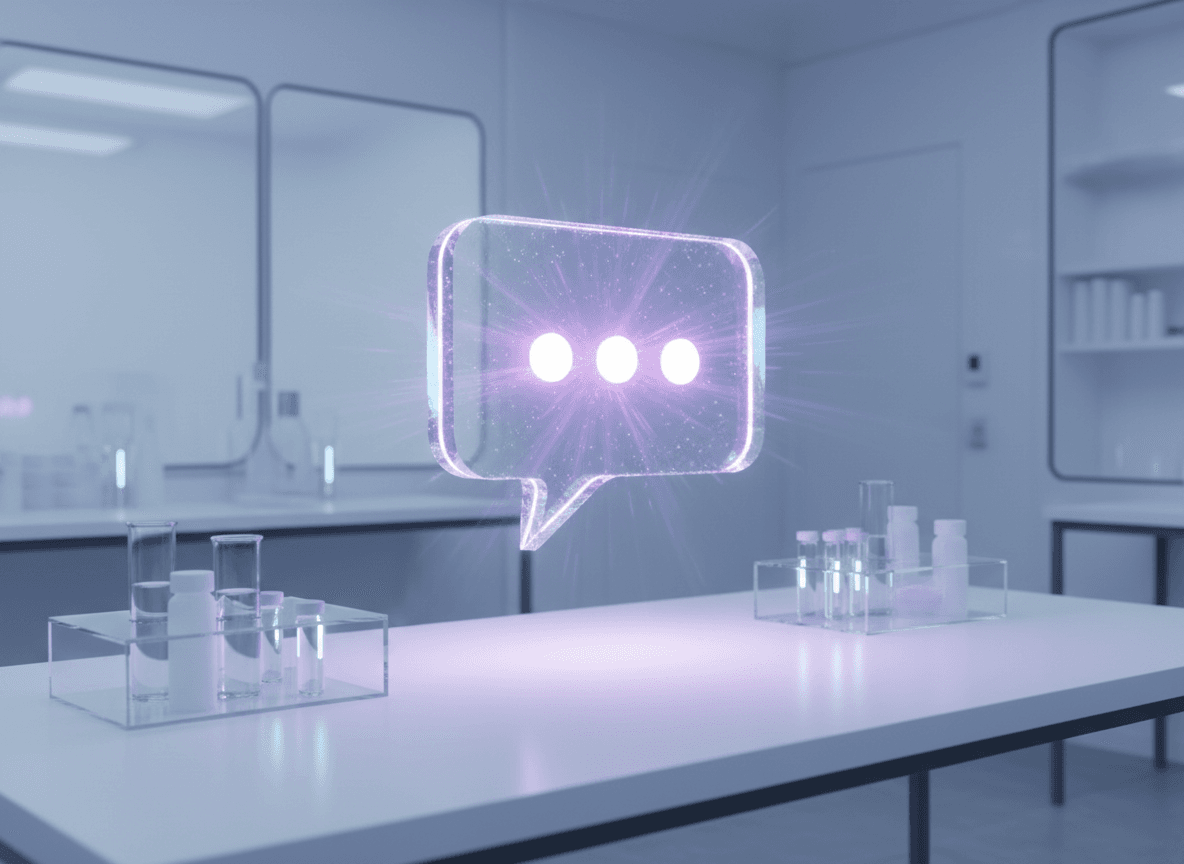AI chat assistant visual in a clinical lab